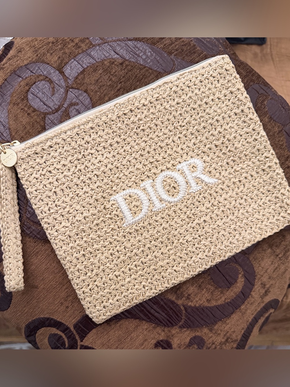 GWP-Dior Cream Woven Logo Pouch